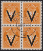 NORWAY 1941 - 3 öre «V Overprint» OSLO 28.11.41 Bl. Of 4 Without Watermark (NK No. 276). Perfect Quality. - Unused Stamps