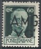 1945-47 TRIESTE AMG VG 60 CENT RUOTA G VARIETà PUNTO SOTTO G MH * - RR10721 - Mint/hinged