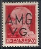 1945-47 TRIESTE AMG VG 20 CENT RUOTA VARIETà PUNTO SOTTO G MH * - RR10721 - Nuovi