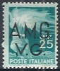 1945-47 TRIESTE AMG VG DEMOCRATICA 25 CENT VARIETà PUNTO PRIMA V MH * - RR10722 - Mint/hinged