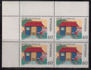 India MNH 1987, Block Of 4, Childrens Day, Art Painting., - Blokken & Velletjes