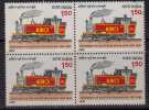 India MNH 1987, Block Of 4, R1.50 South Eastern Railway, Locomotive Train - Blocks & Sheetlets