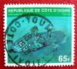 COTE D'IVOIRE : N° 510B Oblitéré "coelacanthe " - Maritiem Leven