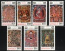 MONGOLIA 1989 BUDDHAS SET OF 7 + MS NHM Religions Buddhism Religious Sacred Art - Buddhism