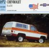 FICHE CARTONNEE DIMENSION 13,7/13,7 CM...CHEVROLET BLAZER... DESCRIPTIF AU DOS DU SCANNER - Voitures