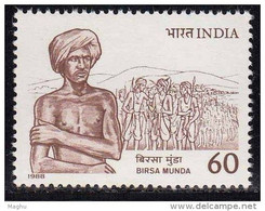 India MNH 1988,  Birsa Munda, Freedom Fighter - Unused Stamps