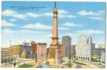 USA, Bird´s Eye View Of Monument Circle, Indianapolis, Indiana, Unused Postcard [10253] - Indianapolis