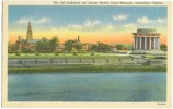 USA, The Old Cathedral And George Rogers Clark Memorial, Vincennes, Indiana, Unused Linen Postcard [10285] - Andere & Zonder Classificatie