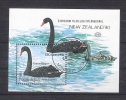 Nicaragua 1990-Cisne Negro-Hojita Bloque Exposicion Filatelica Nueva Zelanda-usado - Swans