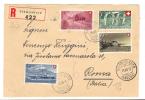 TZ203 - SVIZZERA , Pro Patria La Serie Su FRONTESPIZIO Di Raccomandata Del 15/7/47 - Storia Postale