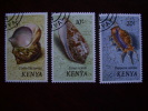 KENYA  1971 SHELLS  Definitives THREE TOP VALUES VFU. - Kenya (1963-...)