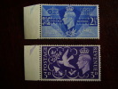 G.B. 1946  PEACE  ISSUE TWO VALUES  SET Of  11th.JUNE  MNH. - Unused Stamps