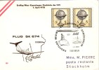 POSTE AERIENNE- VOL - WIEN-KOPENHAGEN-STOCKHOLM  1-4-1978. - Altri & Non Classificati