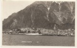 Juneau AK Alaska, View Of Town From Water, Harbor, Ship, C1910s/20s Vintage Real Photo Postcard - Juneau