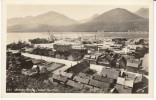 Juneau AK Alaska, West Section Of Town, Dock Warehouses, Harbor, C1940s Vintage Real Photo Postcard - Juneau