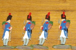 LOT De 5 ANCIENS SOLDATS PLOMB " EMPIRE NAPOLEON " 55 Mm Grenadiers Fusil Au Pied TRES PLATS - Soldats De Plomb