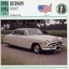 FICHE CARTONNEE DIMENSION 13,7/13,7 CM...HUDSON HORNET.. DESCRIPTIF AU DOS DU SCANNER - Voitures