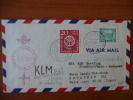 1956 - Volo KLM Amsterdam-Budapest 21/06/56 Affrancato Con Mi N. 139 (Berlino) - Cartas & Documentos