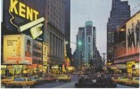 New York City NY New York, Times Square, Street Scene, Auto Taxi, Cigarette Liquor Billboards 1960/70s Vintage Postcard - Time Square