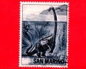 SAN MARINO - 1965 - Usato  - Animali Preistorici - Animals - 2 L. • Brachiosauro - Oblitérés