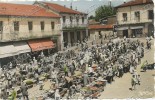 1960s ALGERIA ALGER MEDEA LA PLACE DU MARCHE, MARKET, TINTED Vintage Old Photo Postcard - Medea