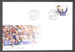Olympic Estonia 2001 Stamp FDC Olympic Champion Erki Nool, Sydney 2000. Mi 390 - Summer 2000: Sydney