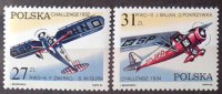 POLAND 1982 POLISH WINNERS CHALLENGE FLIGHT 1932/4 SET MS NHM Planes Airplanes Pilots Zwirko Wigura Bajan Pokrzywka Map - Ongebruikt