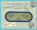 120 Op Aangetekende Brief Met Stempel BASECLES Met Firmaperforatie (perfin) "O.B." Van OCT. BATTAILLE & Fils - 1909-34