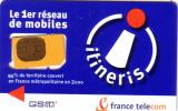 TRES RARE CARTE GSM OLA SUR UN SUPPORT ITINERIS VERSO SAV OLA CARTE DE SERVICE DE FRANCE TELECOM - Nachladekarten (Handy/SIM)