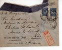 Lettre Recommandée De Pétrograd Pour Nice 1915 Avec Gros Cachet De Cire Rouge Au Verso - Cartas & Documentos