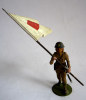 FIGURINE SOLDAT JAPONAIS AVEC DRAPEAU WWII 1939 - 45 ALYMER MINIPLOMB - Soldats De Plomb