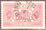 Heimat Schweden LIDKÖPING 1892-01-08 Vollstempel Auf Dienstmarke Mi#D10Bb Karminrosa Z13 - Officials