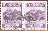 Liechtenstein 1930 Alp Am Betterjoch Paar Zu#86C Mi#96C Gestempelt Gezähnt 10.5/11.5 - Oblitérés