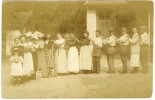 GROUPE DE PERSONNES  -  CACHET DE DEPART DE BOIS LE ROI 77  -  CARTE PHOTO DE BONNE QUALITEE - Bois Le Roi