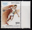 India MNH 1992, 1.00r Olympics, Olymic Games, Discuss Throw, Sport - Ungebraucht