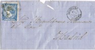 Envuelta SANTIAGO (Coruña) 1866. Rueda Carreta 56 - Cartas & Documentos