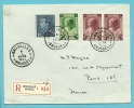 430+460+462 Op Brief Aangetekend Met Stempel BRUXELLES Naar PARIS (France) - 1936-51 Poortman