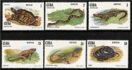 CUBA 1982 TURTLES REPTILES LIZARDS SNAKES CROCODILE Sc#2518-23 MNH ** - Schildpadden