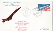 PARIS Air France Concorde Premier Vol Paris Rio De Janeiro 10/01/76 - Primi Voli