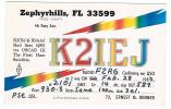 CARTE RADIO  - QSL - U.S.A - FLORIDA - ZEPHYRHILLS - Radio-amateur