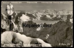ÄLTERE POSTKARTE ZUGSPITZGIPFEL 2964 M GEGEN GROSSGLOCKNER Zugspitze Mountain Peak Alp Croix Montagne Gipfelkreuz Gipfel - Zugspitze