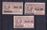 1924 1927 POSTA PNEUMATICA LOTTO SOPRASTAMPATO  NUOVO - Correo Neumático