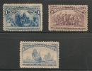 US - 1893 COLUMBIAN EXPOSITION ISSUE - Scott # 230 -231 - 233 UNUSED (No Gum) - Ungebraucht