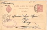 1 ENTIER    POSTAL  VERS FRANCE 1893 - 1850-1931