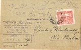 Tarjeta Privada KARLIN (Checoslovaquia) 1919. HRADCANY 15 H - Briefe U. Dokumente