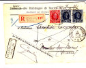 N°206(paire)-256 BXL 2-5.XII.1928 S/l.RECOMMANDEE V.Marles-lez-Mines(France)-"parti"+Retour.Bon Affranch.TB - Briefe U. Dokumente