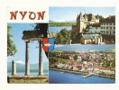 Cp, Suisse, Nyon, Multi-Vues, Voyagée 1980 - Nyon