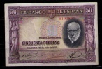 BILLETE DE 50 PESETAS DE 1935 - SIN SERIE - EXCELENTE - 50 Peseten