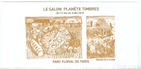 FRANCE - FEUILLET NON GOMME BISTRE EDITE LORS DU PARC FLORAL PARIS JUIN 2010 - Philatelic Fairs