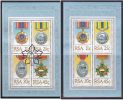 South Africa -1984 Military Medals - 2x Souvernir/Miniature Sheets - Nuevos